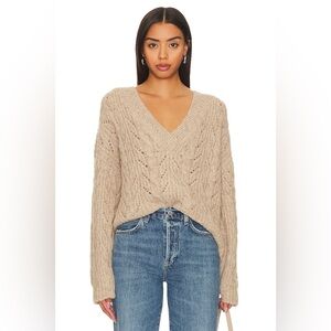 Velvet by Graham & Spencer Alpaca Blend V-Neck Sweater – Beige – Size M
